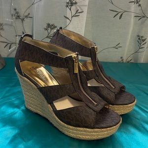 Michael Kors, Size, 7 1/2, Brown with MK logo